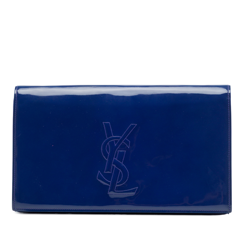 Pre-Loved Saint Laurent Patent Belle Du Jour Clutch